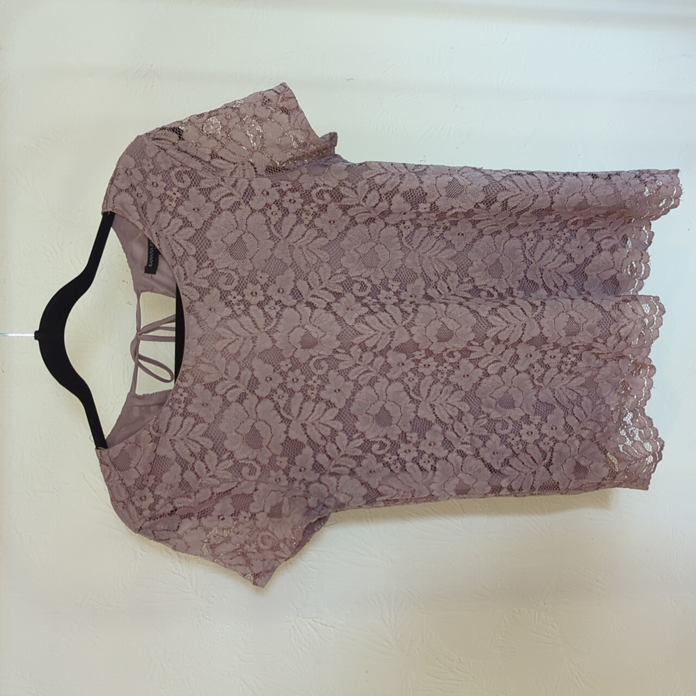 Mauve Lace Tie Back Lace top Small